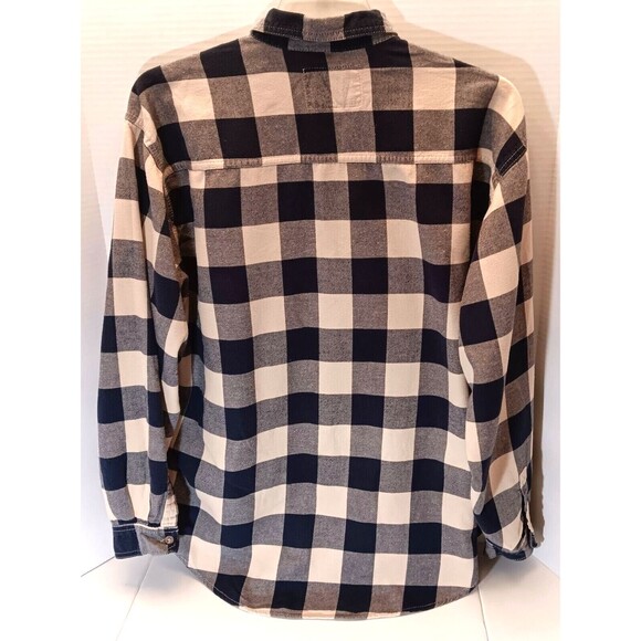 Levis Shirt Men XL Blue Beige Plaid Flannel Long Sleeve Western Rodeo Cowboy - Picture 6 of 9